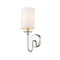 Z-Lite Ella 1 Light Wall Sconce, Polished Nickel & White 809-1S-PN - alternate 1